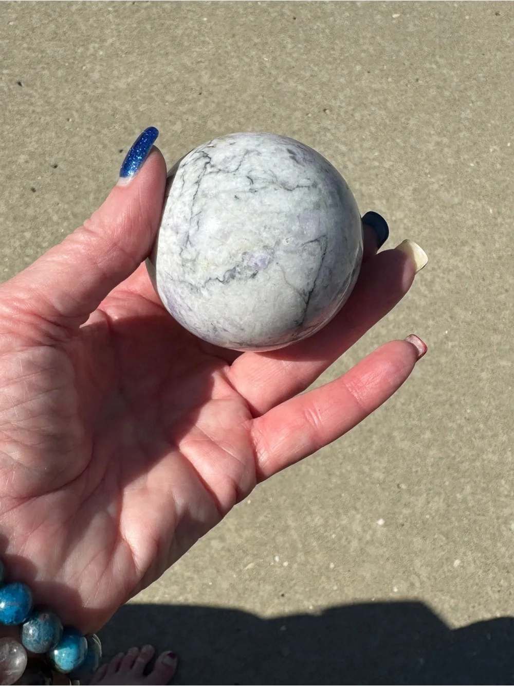Howlite Sphere with Purple Veining 59.1 mm/2.32 in